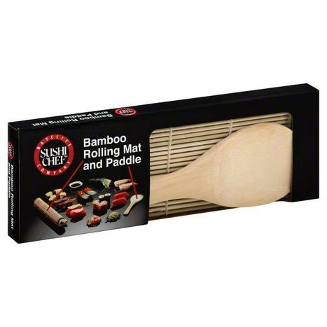 Sushi Chef Bamboo Rolling Mat and Paddle