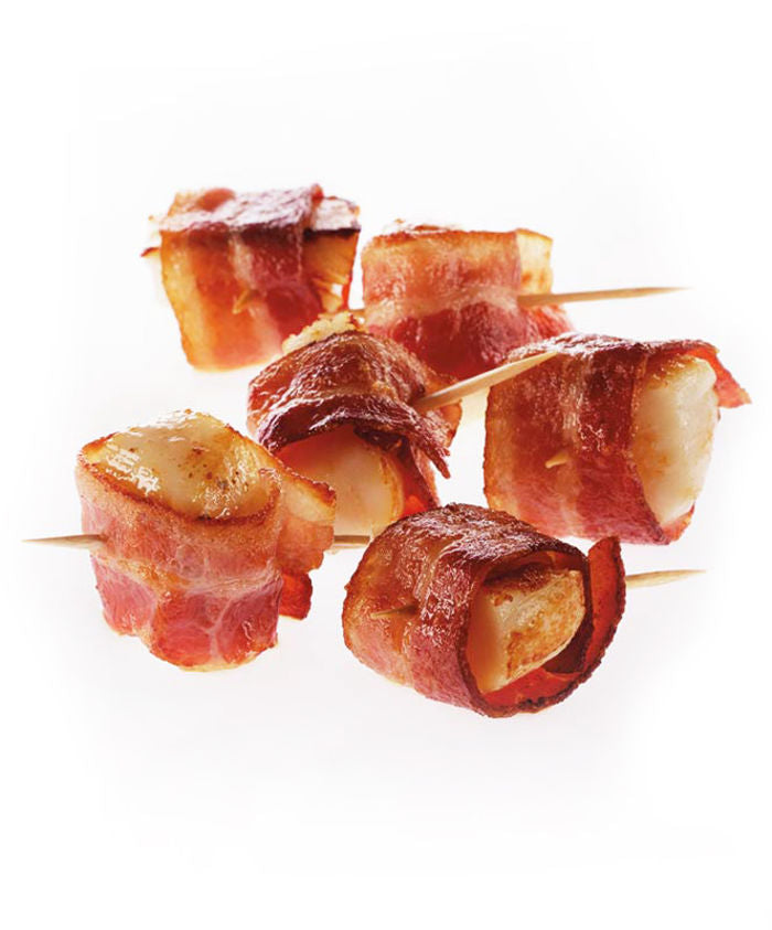 Scallops Wrapped in Bacon Skewers